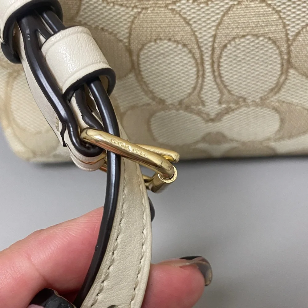 Coach Light Tan Signature Crossbody Bag